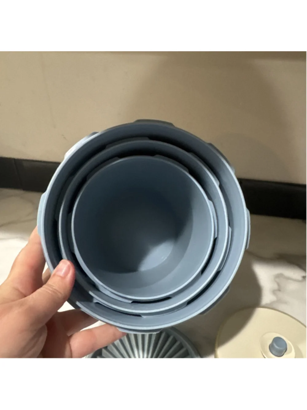 Vintage Tupperware Blue Set 3 Containers + Pitcher Round Canisters USA Y2K